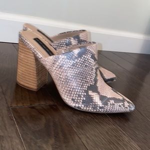Steve Madden snake print mules